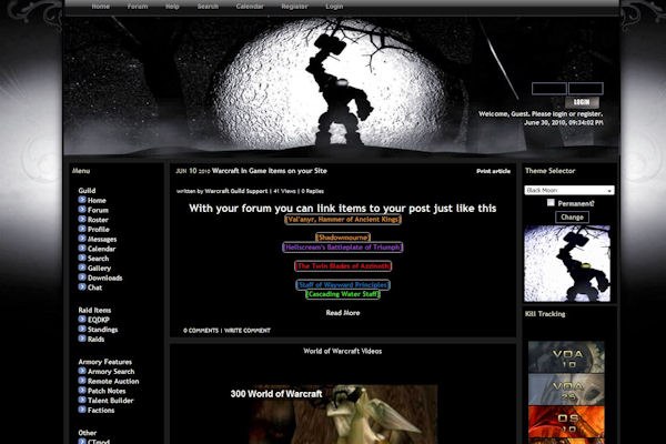 World of Warcraft Guild Template