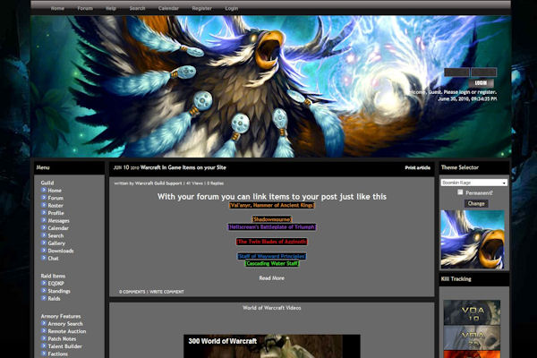 World of Warcraft Guild Template