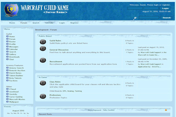 WoW Forum Skin Alliance Blue