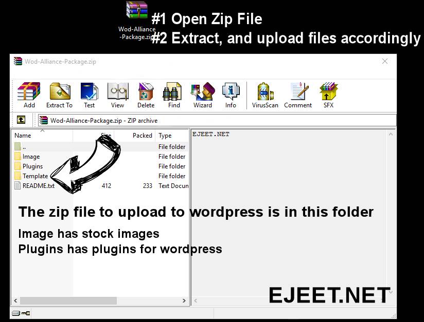 Extract Template Zip File