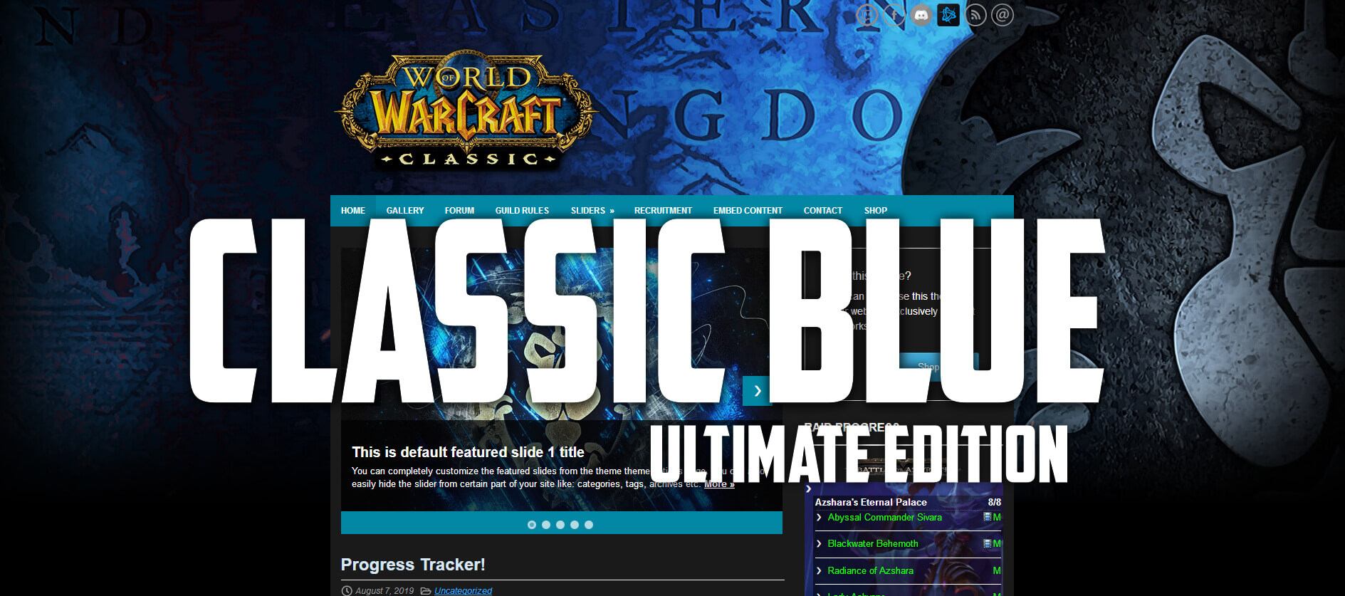 World of Warcraft Classic Edition. The ultimate blue alliance template for wordpress has arrived